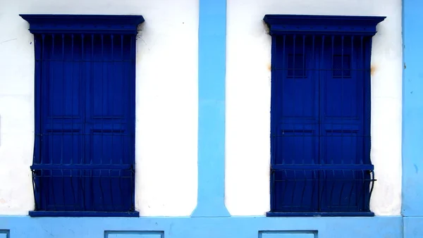 Vintage blue windows — Stock Photo, Image