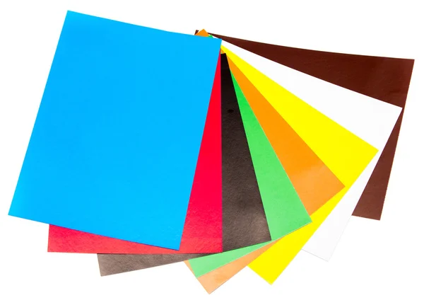 Fogli di carta colorati isolati — Foto Stock