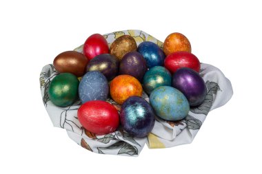 boyalı Paskalya yumurtaları yığını