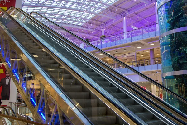 Escalator in mall Aviapark — Stock Photo, Image