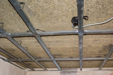 çerçeve, asma tavan, elektrik tesisatı ve Sunta