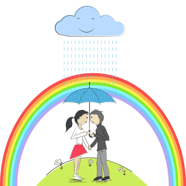 Girl and boy — Stock Vector