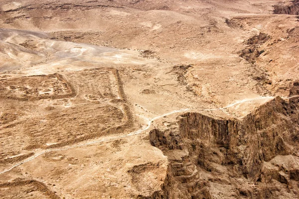 古代ローマの軍のキャンプ。要塞マサダ、イスラエルからの眺め. — ストック写真