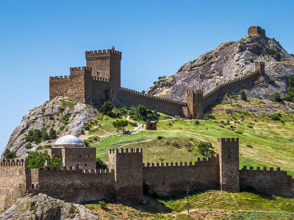 Crimea Sudak şehir antik Ceneviz kale Stok Fotoğraf