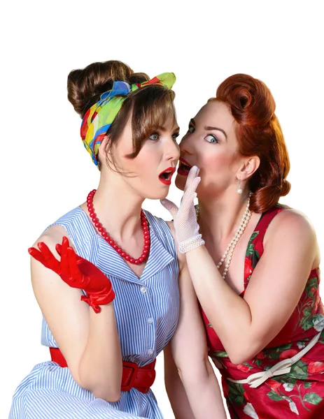 Dvě dívky klábosení — Stock fotografie