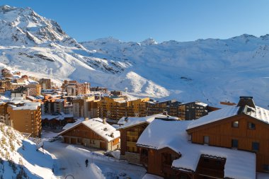 Val Thorens Kayak Merkezi üç vadiler, Fransa'nın görünümünü