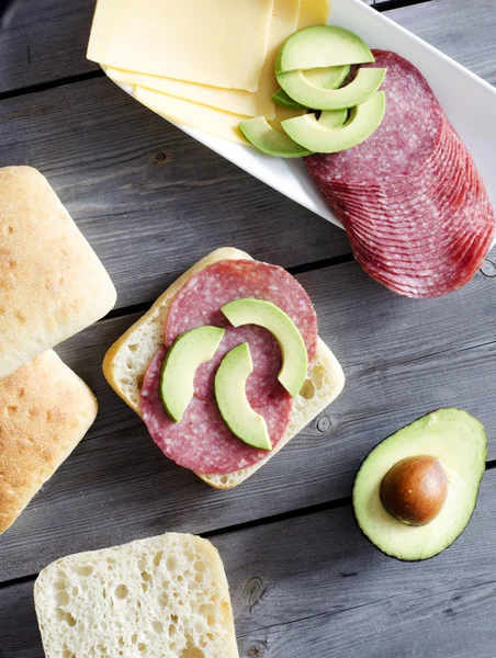 Italian ciabatta sandwich — Stock Photo, Image