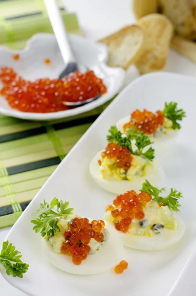 Staffed egg appetizers — Stock Photo, Image