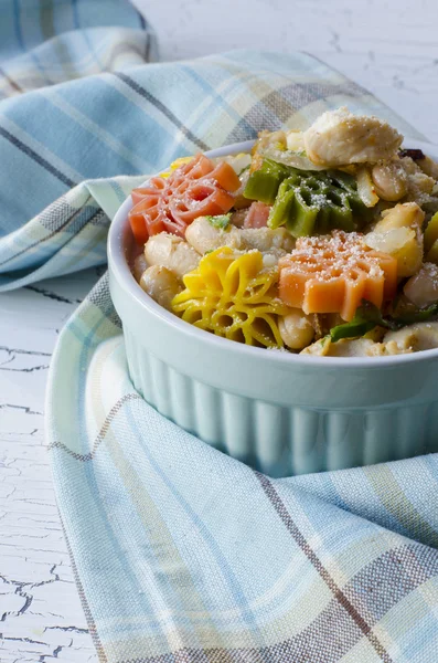 Pasta with white beans — Stok fotoğraf