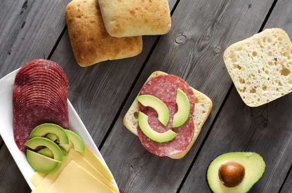Italian ciabatta sandwich — Stock Photo, Image