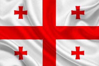 Kırışık kumaşla 3 boyutlu Gürcistan Bayrağı.