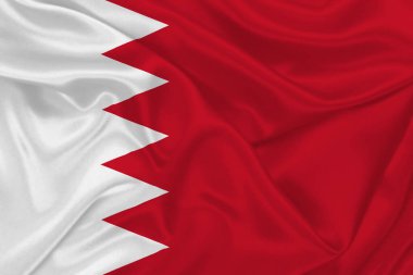 Üç Boyutlu Bahreyn Bayrağı Kırışık kumaşa.