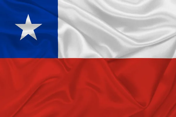 起皱织物上的智利3D国旗 — 图库照片