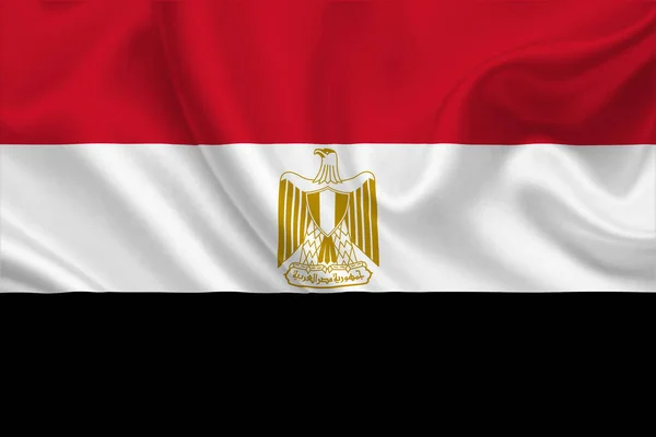 Vlag Van Egypte Gerimpeld Weefsel — Stockfoto