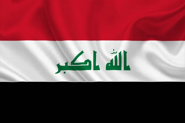 Bandera Iraq Sobre Tela Arrugada — Foto de Stock