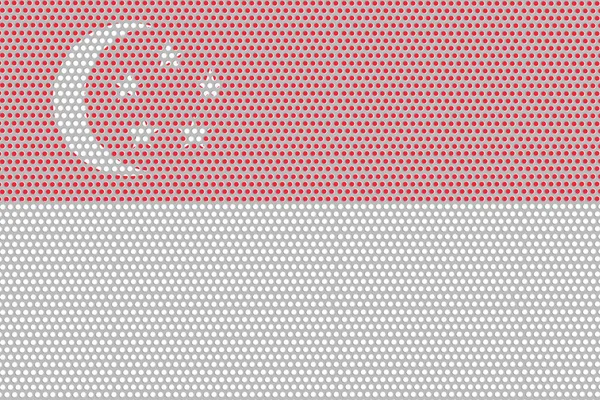 Flagga Singapore Metallvägg Bakgrund — Stockfoto