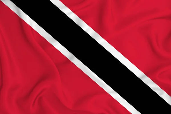 Flagga Trinidad Och Tobago Rynkigt Tyg — Stockfoto