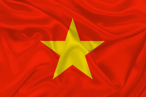 Flagge Von Vietnam Auf Zerknittertem Stoff — Stockfoto