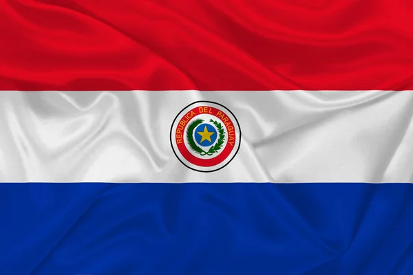 Flag Paraguay Wrinkled Fabric — Stock Photo, Image