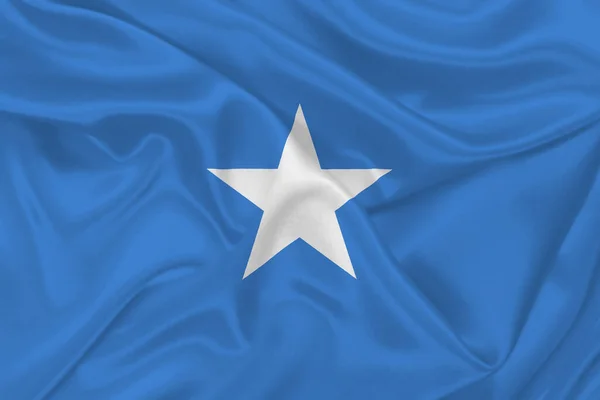 Bandeira Somália Tecido Enrugado — Fotografia de Stock