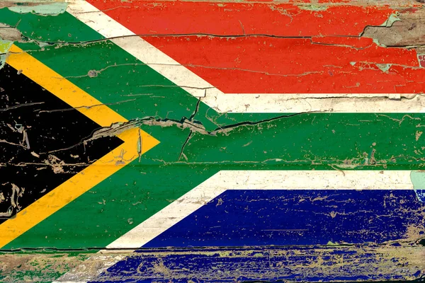 Flag South Africa Old Wood Wall Background — Stock Photo, Image