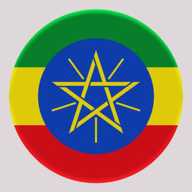 Bir avatar çemberinde Etiyopya 'nın 3D Bayrağı.