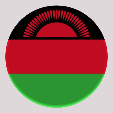 Malawi 'nin 3 boyutlu bayrağı bir avatar çemberinde.