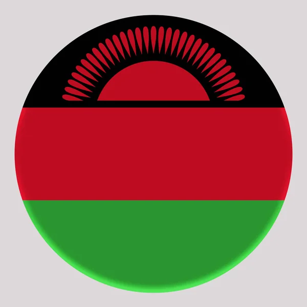 3D马拉维国旗在阿凡达圆环上 — 图库照片