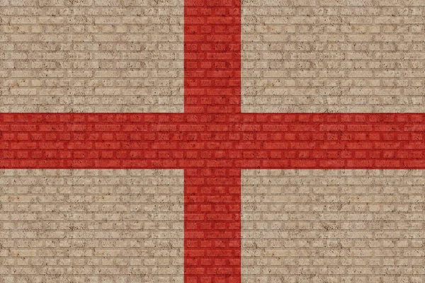 Bandeira Inglaterra Fundo Parede Tijolo Velho — Fotografia de Stock