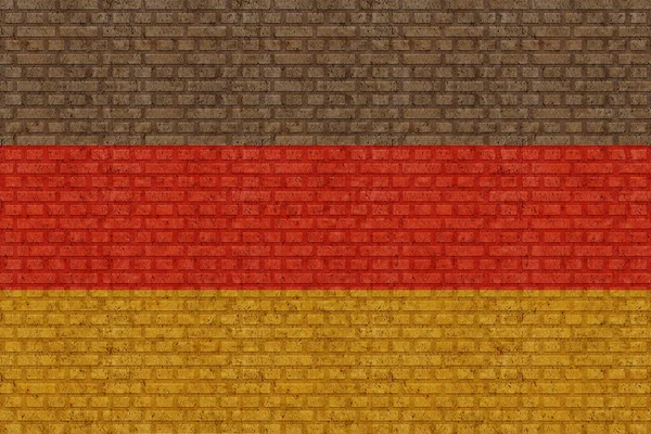 Almanya Nın Bayrağı Eski Tuğla Duvar Arka Planında — Stok fotoğraf