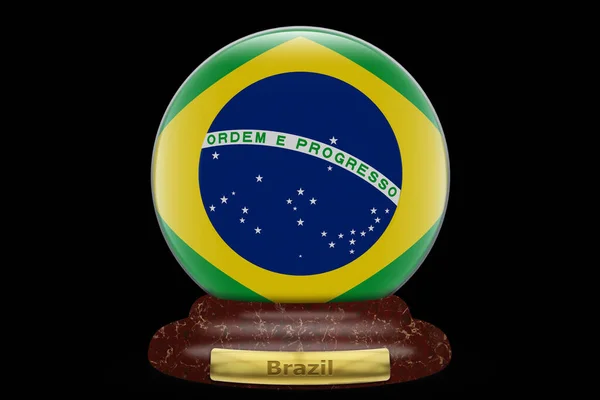 Flag Brazil Snow Globe Background — Stock Photo, Image