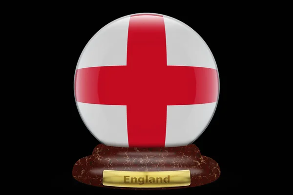 Bandeira Inglaterra Fundo Globo Neve — Fotografia de Stock