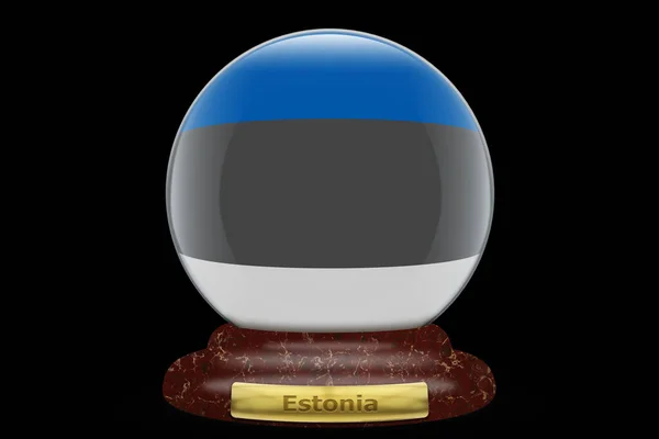 Flagge Von Estland Auf Einem Schneekugelhintergrund — Stockfoto