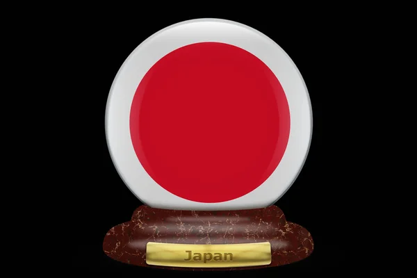 Bandera Japón Sobre Fondo Bola Nieve —  Fotos de Stock