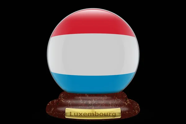 Flagge Von Luxemburg Auf Einem Schneekugelhintergrund — Stockfoto