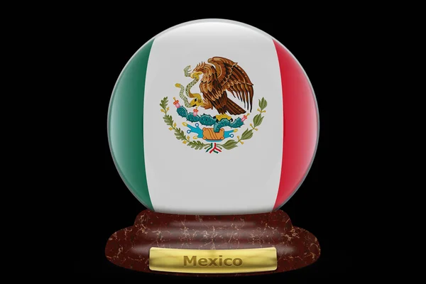 Bandera México Sobre Fondo Bola Nieve — Foto de Stock