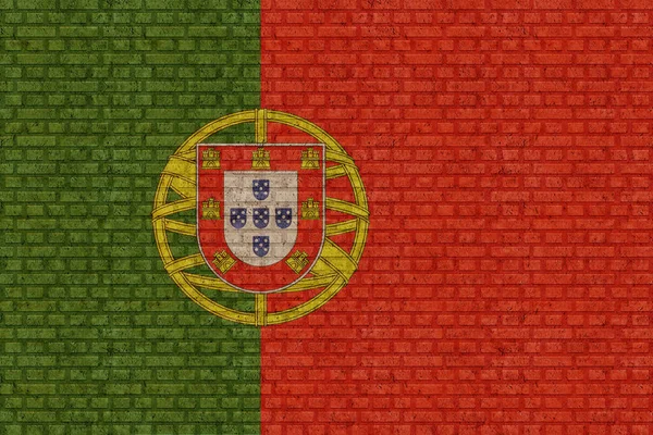 Flagge Von Portugal Auf Einem Alten Backsteinmauerhintergrund — Stockfoto