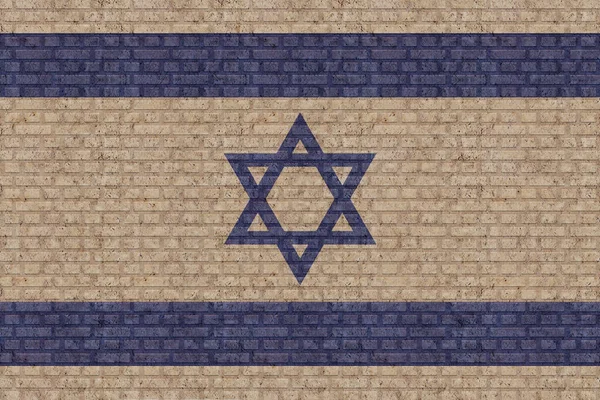 Flag Israel Old Brick Wall Background — Stock Photo, Image