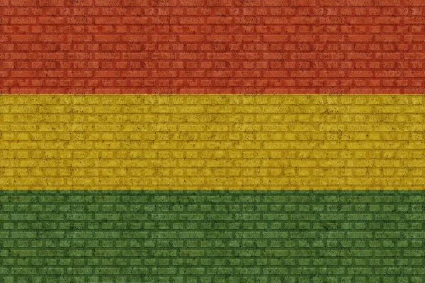 旧砖墙背景上的玻利维亚3D国旗 — 图库照片