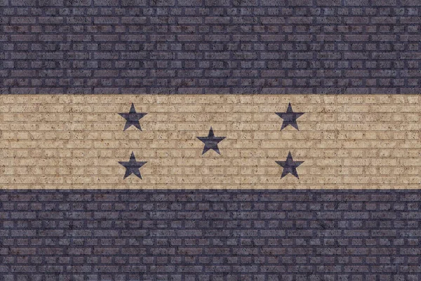 Flag Honduras Old Brick Wall Background — Stock Photo, Image