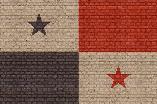 Flag Panama Old Brick Wall Background — Φωτογραφία Αρχείου