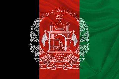 Buruşuk kumaşla Afganistan 'ın 3 boyutlu bayrağı.