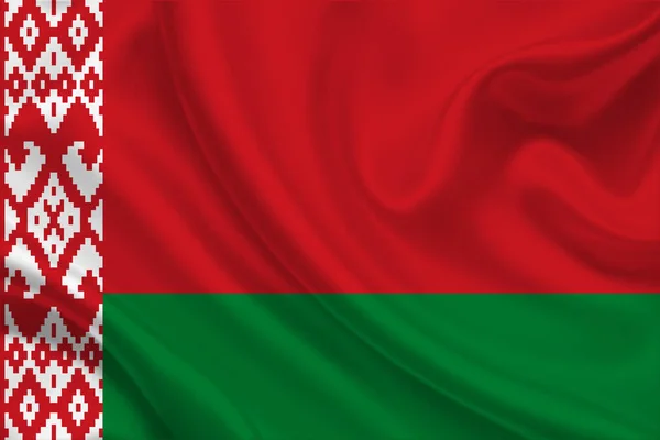 Bandeira Bielorrússia Tecido Enrugado — Fotografia de Stock