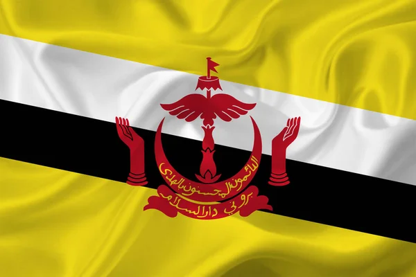 Bandiera Del Brunei Tessuto Rugoso — Foto Stock