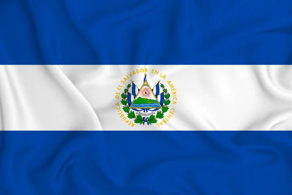 Flagge Salvadors Auf Faltigem Stoff — Stockfoto