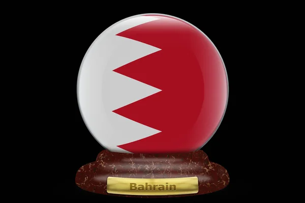 Drapeau Bahreïn Sur Fond Globe Neige — Photo