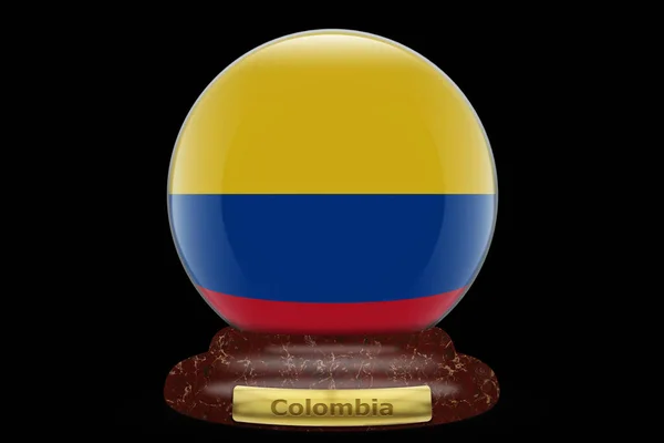 Bandiera Della Colombia Uno Sfondo Globo Neve — Foto Stock