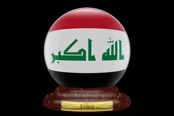 Flagge Des Iraks Auf Einem Schneekugelhintergrund — Stockfoto