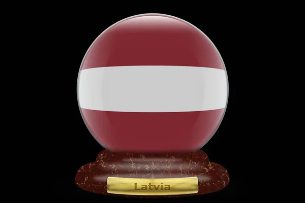 Vlag Van Letland Een Sneeuwbol Achtergrond — Stockfoto