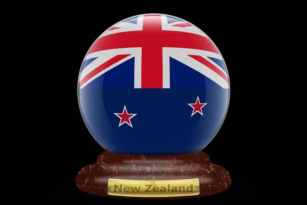 Bandera Nueva Zelanda Sobre Fondo Globo Nieve —  Fotos de Stock